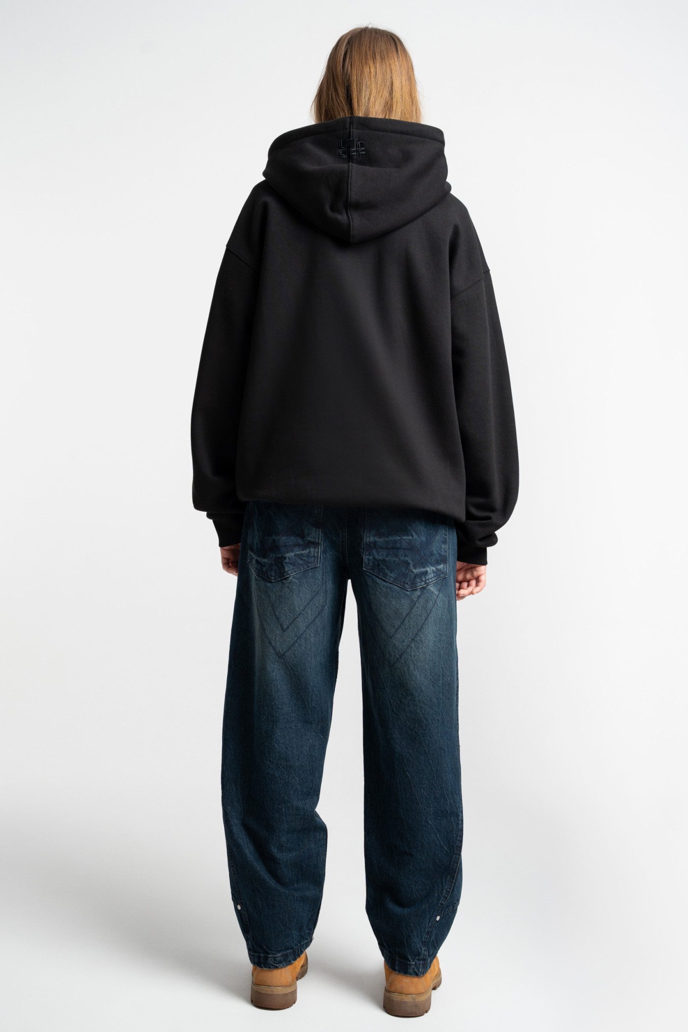 Embossed logo hoodie black