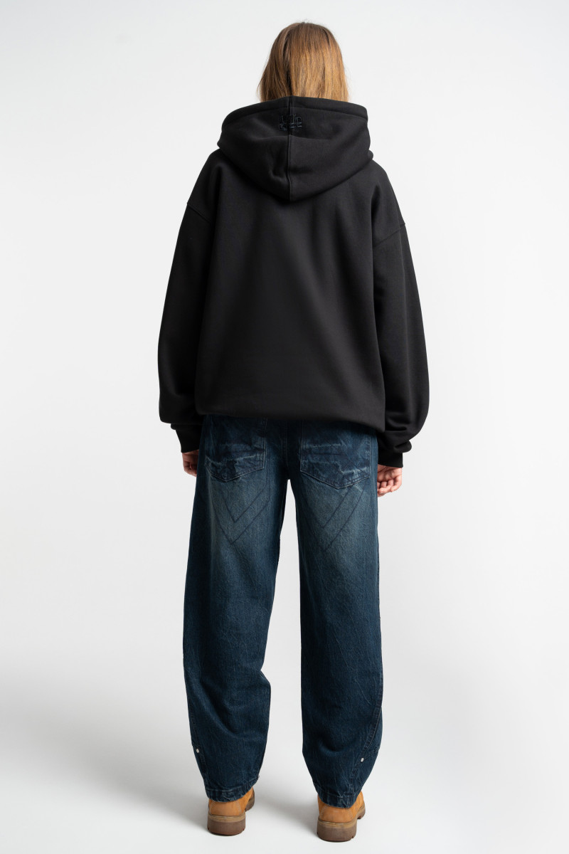 Embossed logo hoodie black
