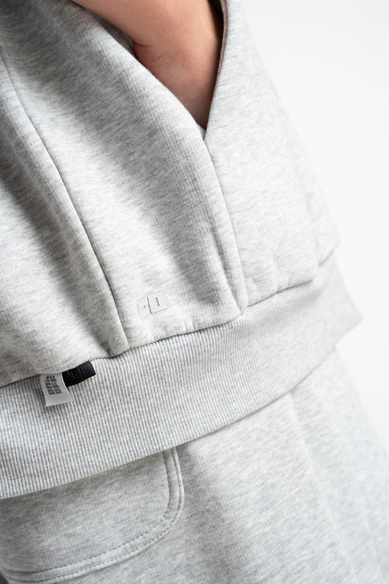 HD claim hoodie zipped grey melange
