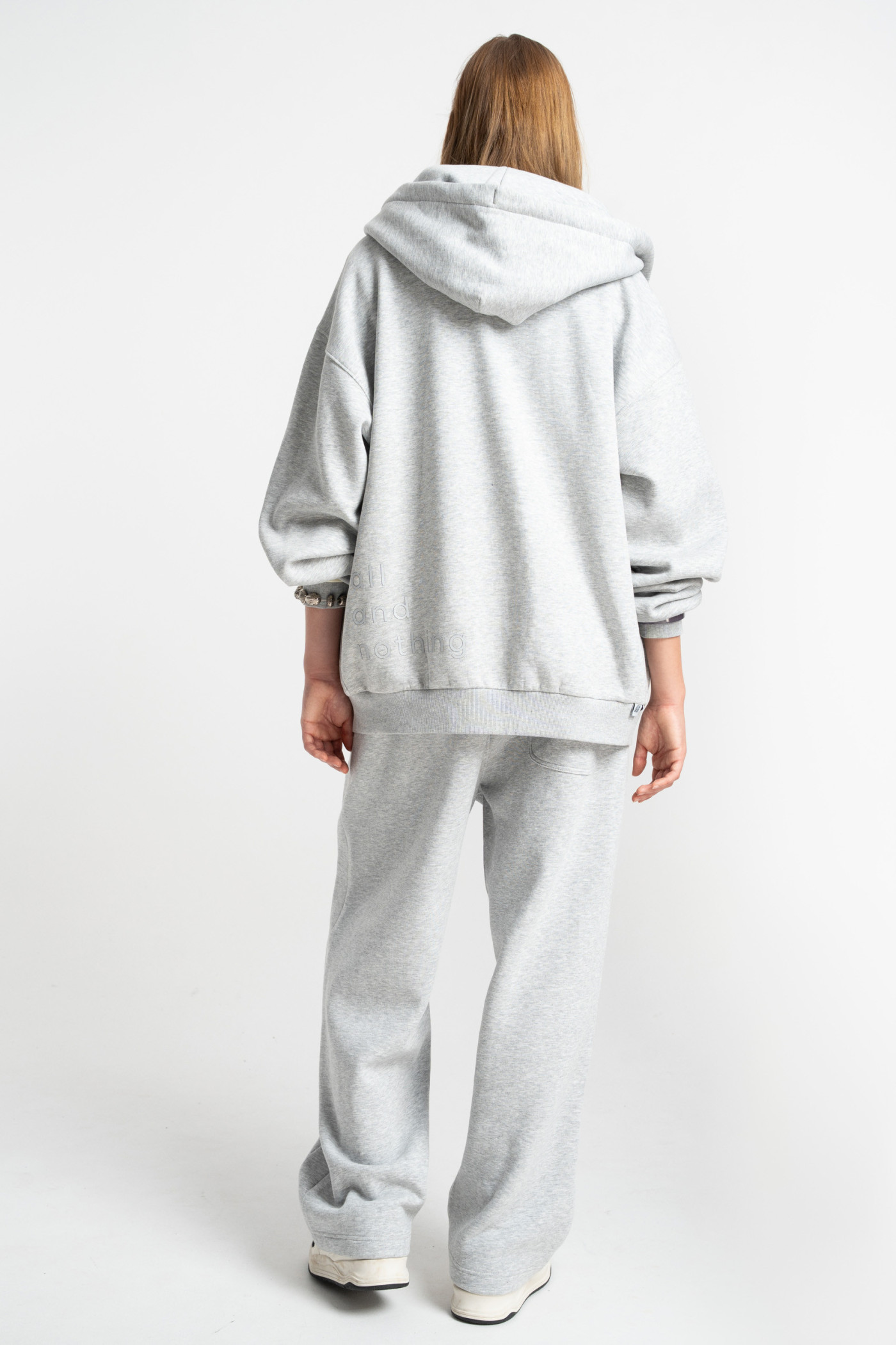 HD claim hoodie zipped grey melange