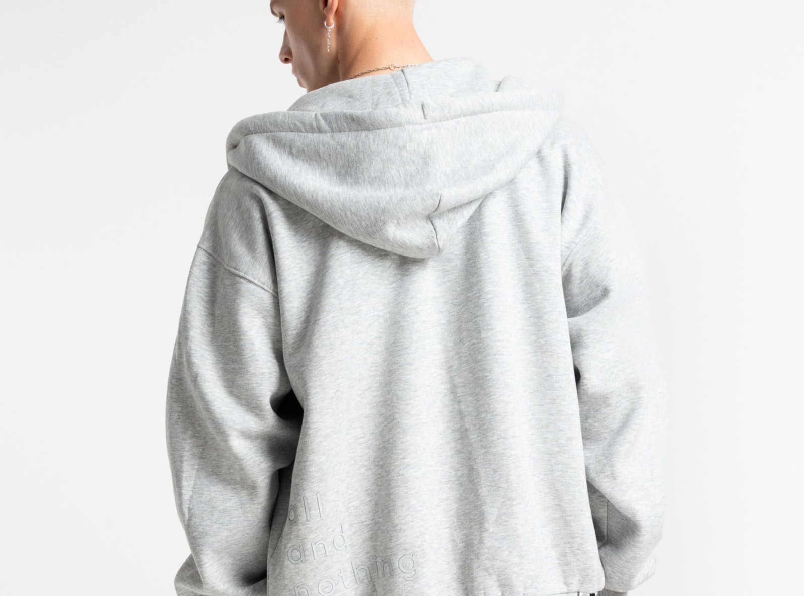 HD claim hoodie zipped grey melange