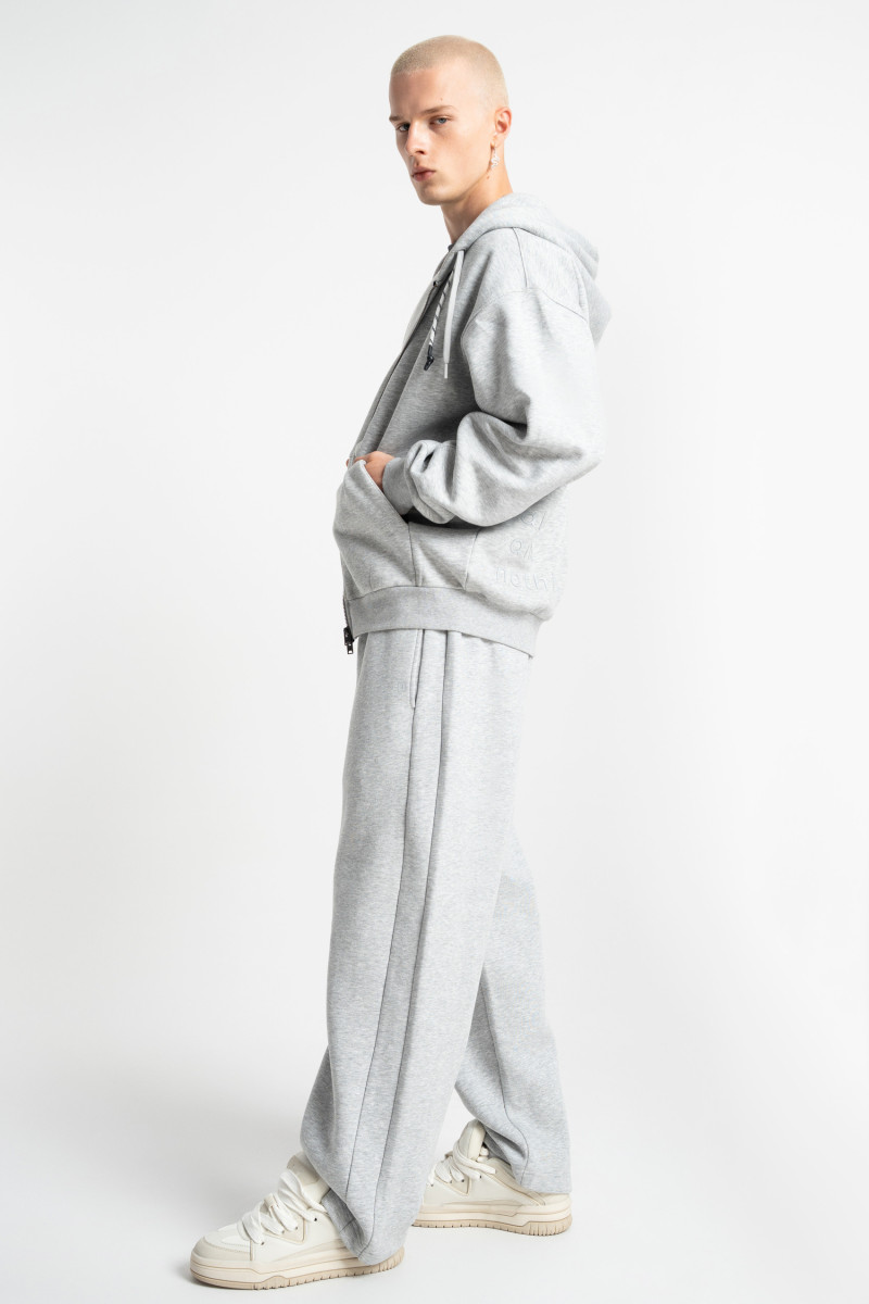 HD claim hoodie zipped grey melange