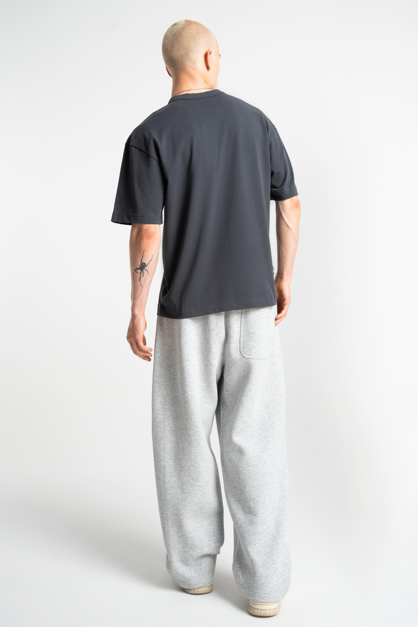 Embroidered logo straight sweatpants grey melange