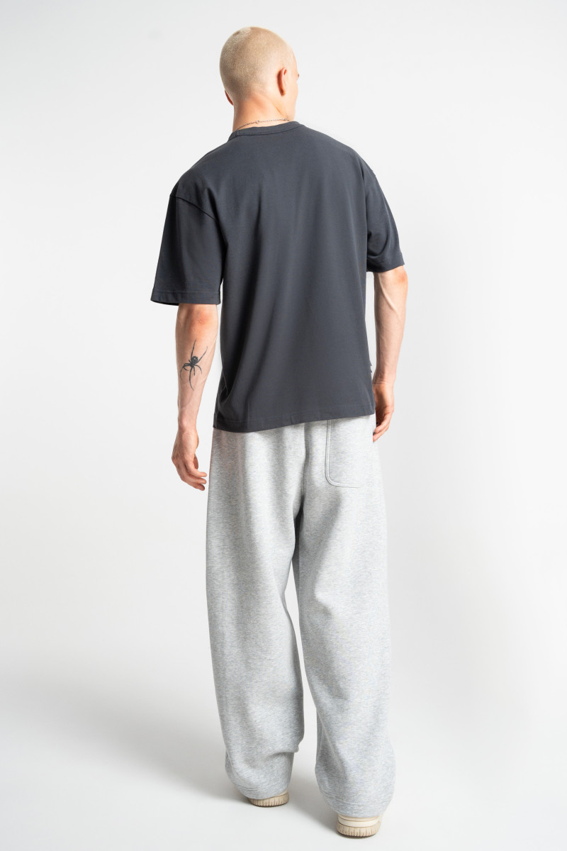 Embroidered logo straight sweatpants grey melange