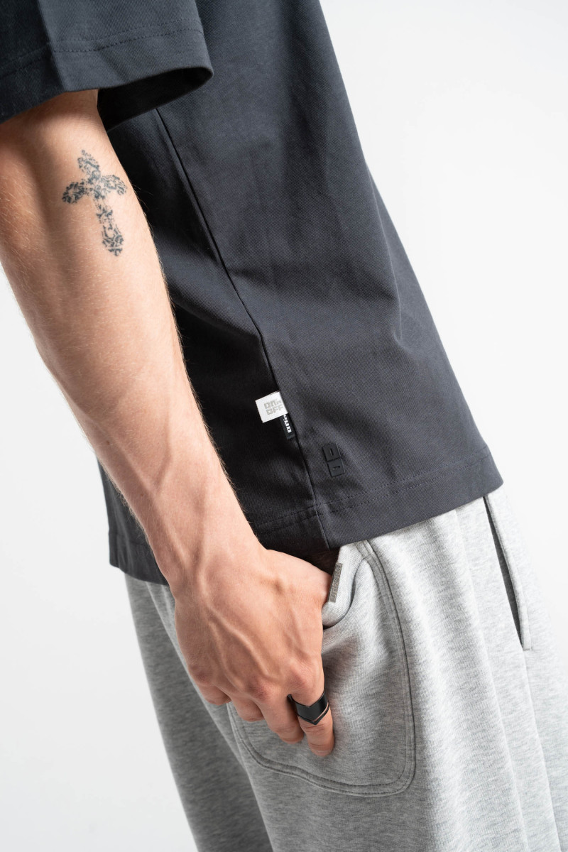 Embroidered logo straight sweatpants grey melange
