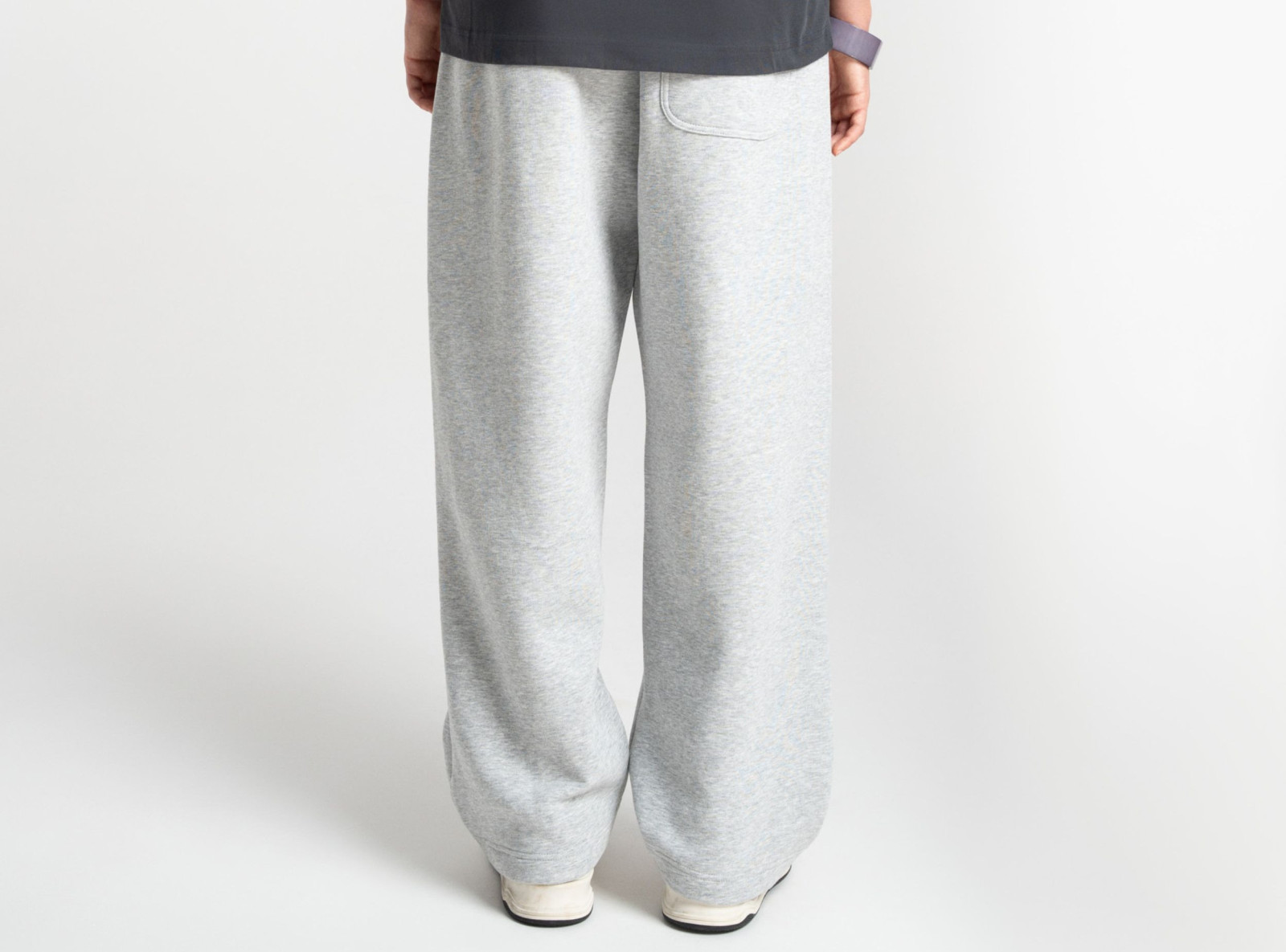 Embroidered logo straight sweatpants grey melange