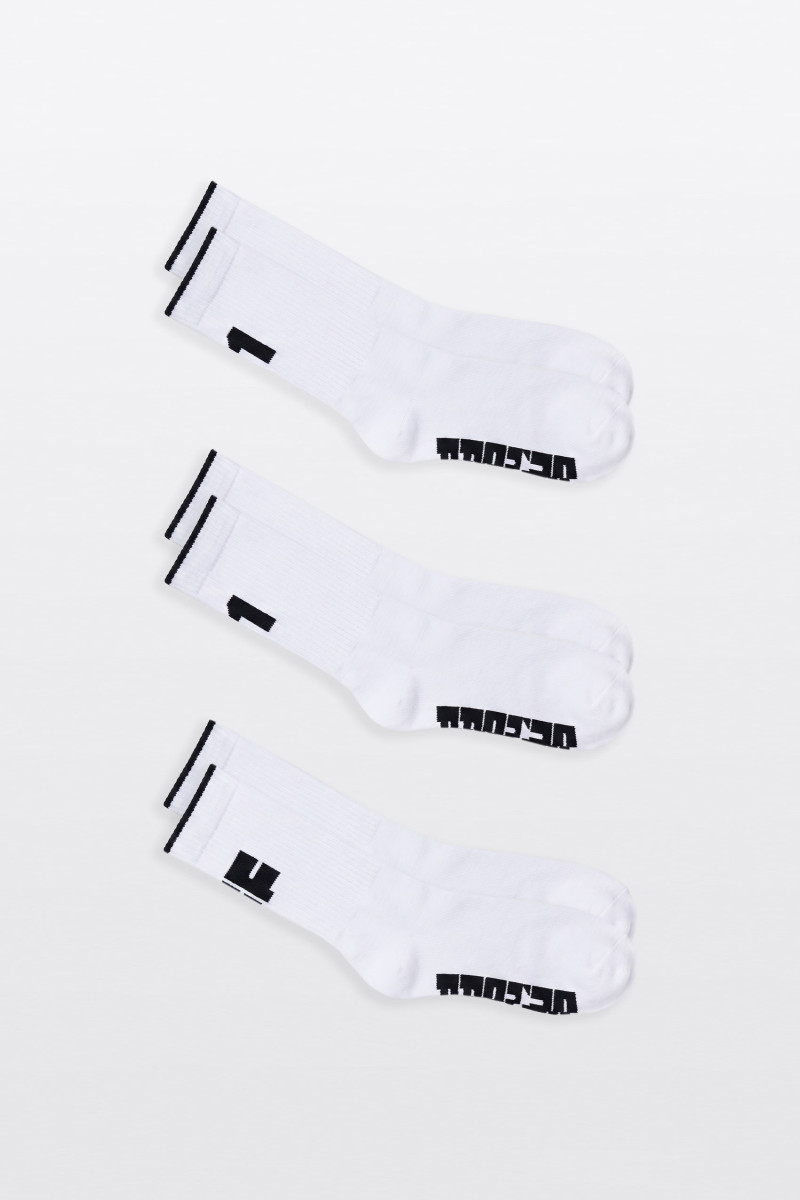 Knitted logo socks white