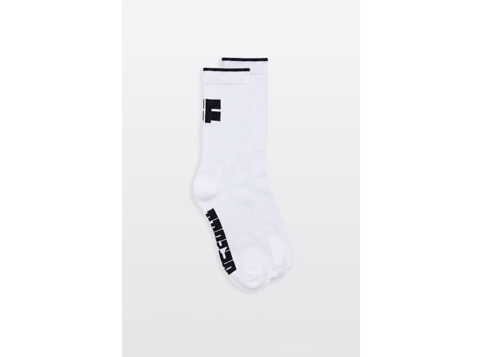 Knitted logo socks white