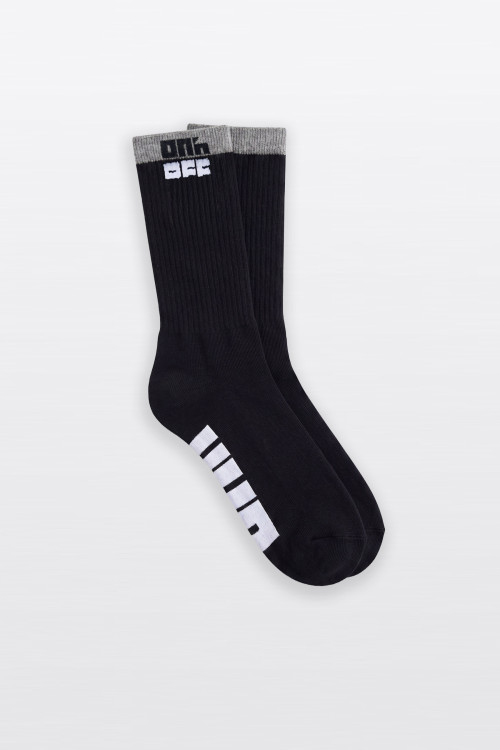 Knitted logo socks black&white