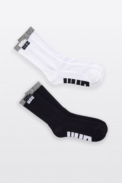 Knitted logo socks black&white