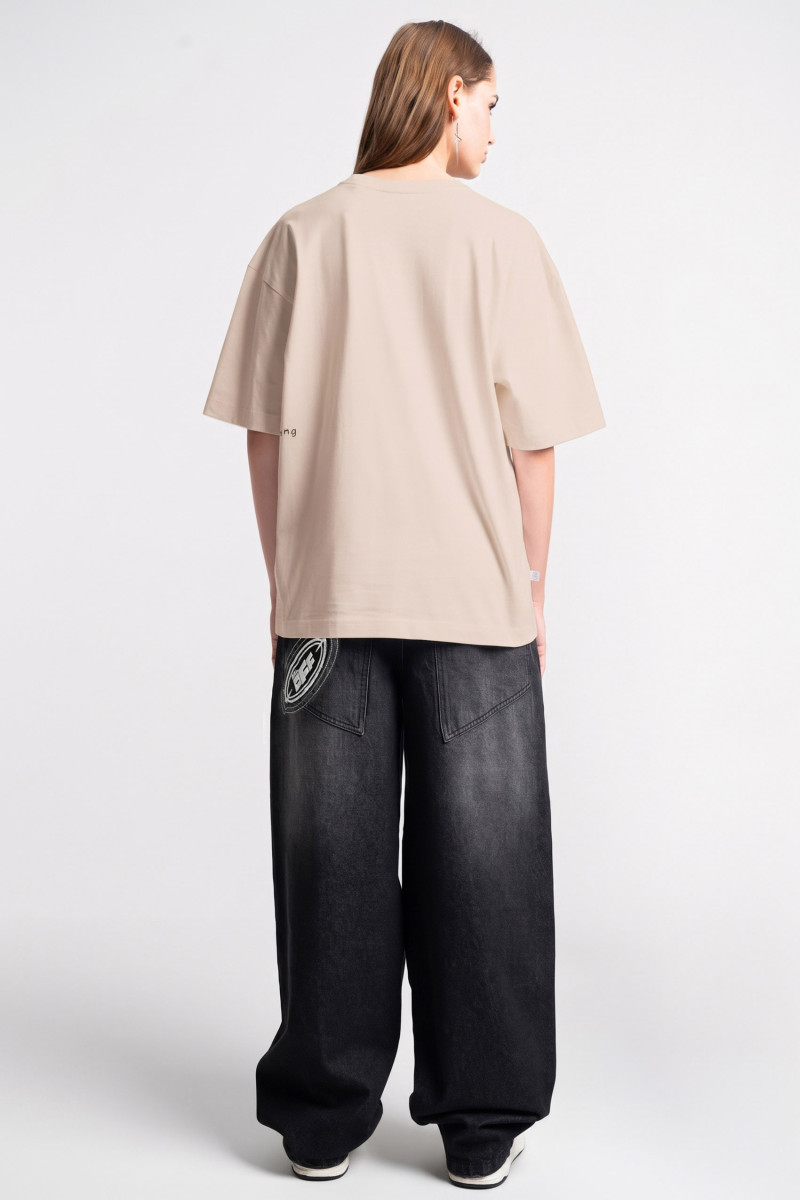 Embroidered logo t-shirt beige