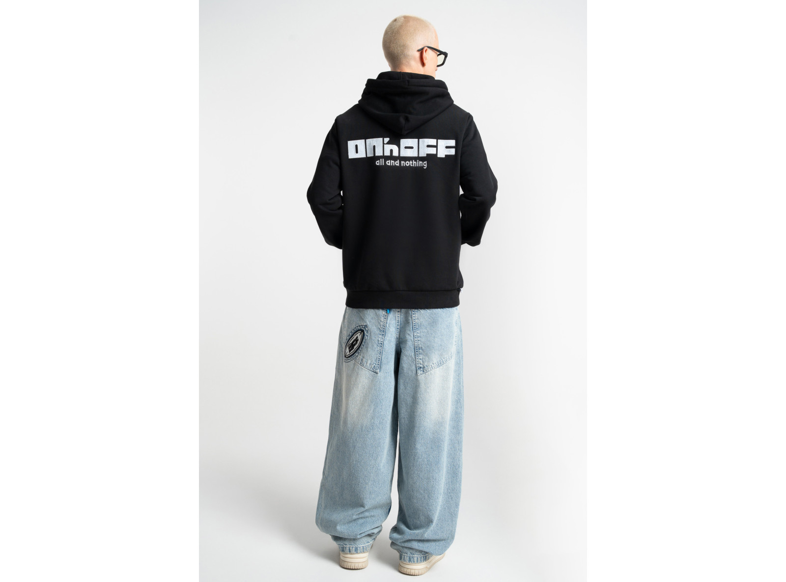 Embroidered logo hoodie black