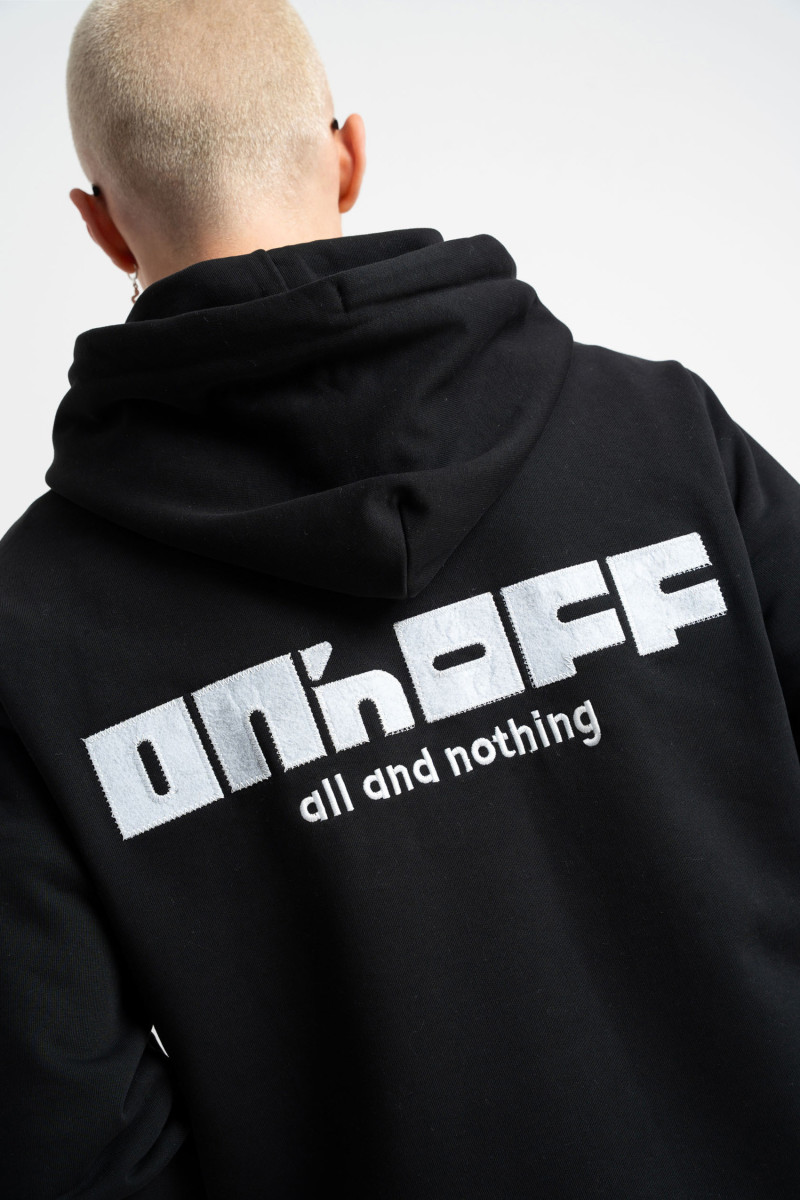 Embroidered logo hoodie black