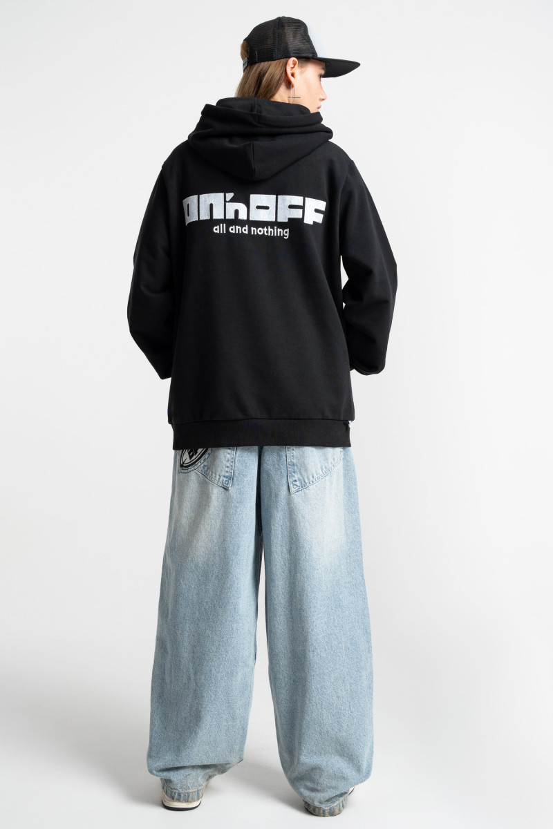 Embroidered logo hoodie black